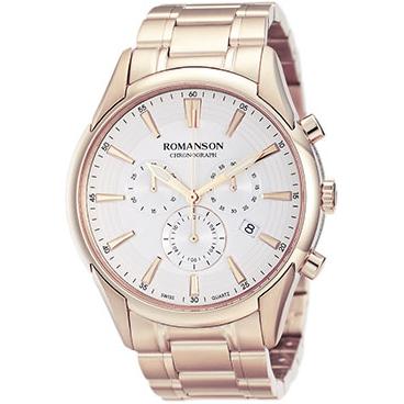 Мужские швейцарские наручные часы Romanson TM5A21HMR(WH) с хронографом 1