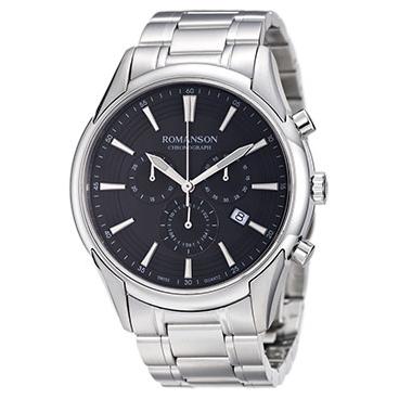 Мужские швейцарские наручные часы Romanson TM5A21HMW(BK) с хронографом 1