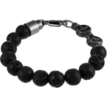 Черный женский браслет из бусин Element47 by JV TOE-220-601 с вулканическим туфом 1 Черный женский браслет из бусин Element47 by JV TOE-220-601 с вулканическим туфом 1