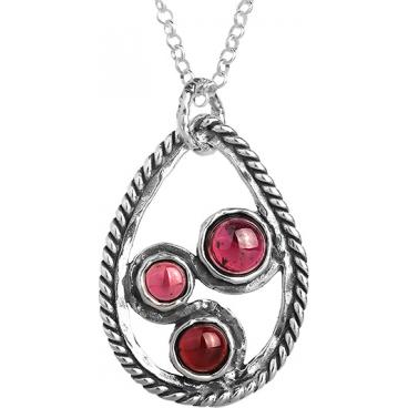 Серебряный кулон Yaffo TZP362 с гранатами 1 Серебряный кулон Yaffo TZP362 с гранатами 1
