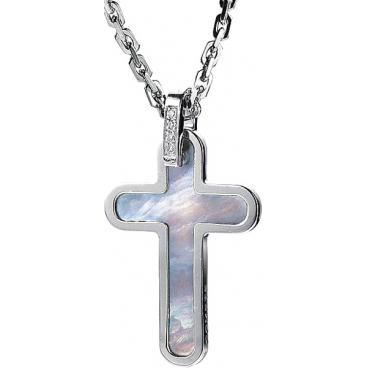 Мужской серебряный декоративный крест Comete UGL319 с перламутром, бриллиантами 1 Мужской серебряный декоративный крест Comete UGL319 с перламутром, бриллиантами 1