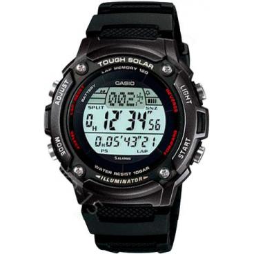 Мужские японские наручные часы Casio W-S200H-1B с хронографом 1