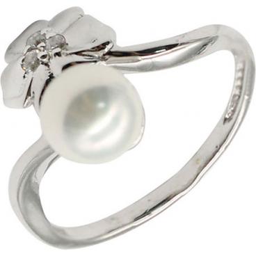 Серебряное кольцо Серебро России k1340/1-53584 с жемчугом, фианитами 1 Серебряное кольцо Серебро России k1340/1-53584 с жемчугом, фианитами 1